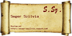 Seger Szilvia névjegykártya