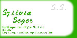 szilvia seger business card